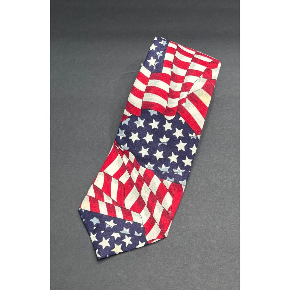 American Flag Necktie Bond Street New York Patriotic USA Stars Stripes Tie